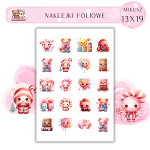 Naklejki Foliowe Słodkie Kawaii 13x19, Madam