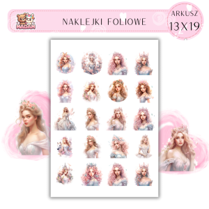 Naklejki Foliowe Księżniczka 13x19, Madam
