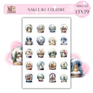 Naklejki Foliowe Zimowa Kula 13x19, Madam