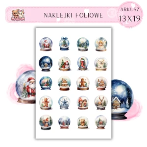 Naklejki Foliowe Zimowa Kula 13x19, Madam