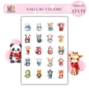 Naklejki Foliowe Zimowe Zwierzęta 13x19, Madam