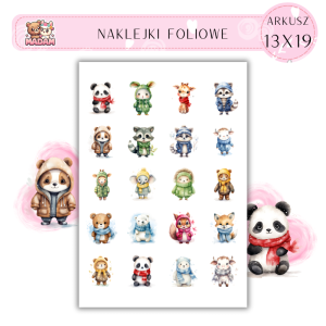 Naklejki Foliowe Zimowe Zwierzaki 13x19, Madam