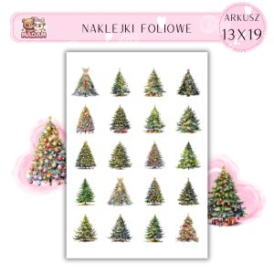 Naklejki Foliowe Boże Narodzenie Choinki 13x19, Madam
