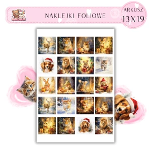 Naklejki Foliowe Zimowy Krajobraz Zwierzaki 13x19, Madam