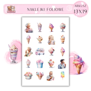 Naklejki Foliowe Lody Cukiernia 13x19, Madam
