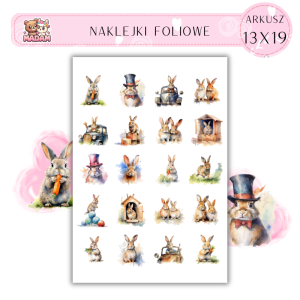 Naklejki Foliowe Królik 13x19, Madam