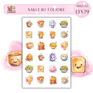 Naklejki Foliowe Kawaii Jedzenie 13x19, Madam