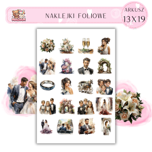 Naklejki Foliowe Ślub Wesele 13x19, Madam