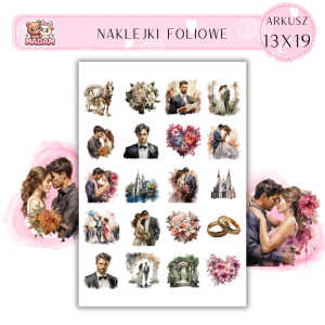Naklejki Foliowe Ślub Wesele 13x19, Madam