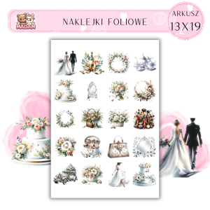 Naklejki Foliowe Ślub Wesele 10 13x19, Madam_