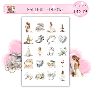 Naklejki Foliowe Ślub Wesele 12 13x19, Madam_