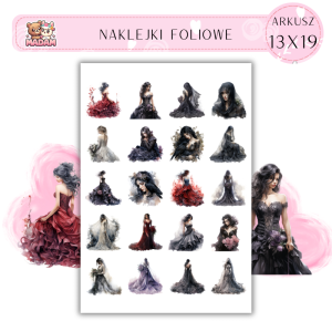 Naklejki Foliowe Ślub Wesele Gotyckie suknie  13x19, Madam_