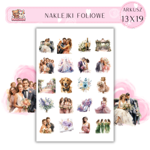 Naklejki Foliowe Ślub Wesele 3 13x19, Madam_