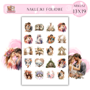Naklejki Foliowe Ślub Wesele w stylu boho 13x19, Madam
