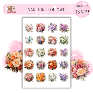 Naklejki Foliowe Ślub Wesele bukiety ślubne 13x19, Madam