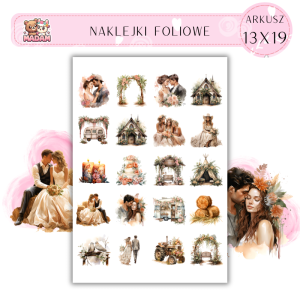Naklejki Foliowe Ślub Wesele w stylu rustykalnym 13x19, Madam_