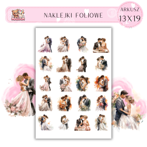 Naklejki Foliowe Ślub Wesele Para młoda 2 13x19, Madam_