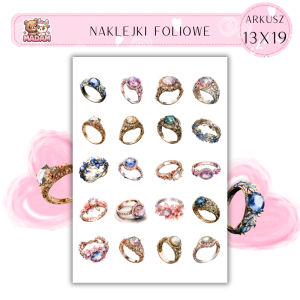 Naklejki Foliowe Ślub Wesele Pierścionek zaręczynowy 13x19, Madam_