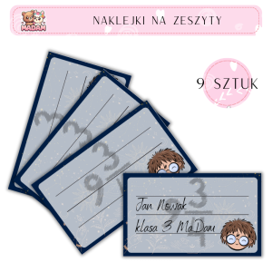 Naklejki do opisywania na zeszyty Szkoła Magii 9 sztuk, MaDam