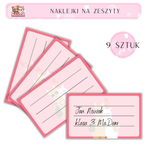 Naklejki do opisywania na zeszyty Lamy 9 sztuk, MaDam