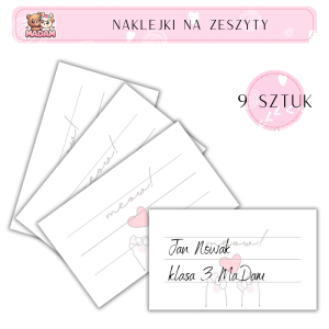 Naklejki do opisywania na zeszyty Meow 9 sztuk, MaDam