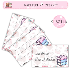 Naklejki do opisywania na zeszyty Książki 9 sztuk, MaDam