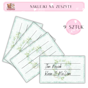 Naklejki do opisywania na zeszyty Sukulent 9 sztuk, MaDam
