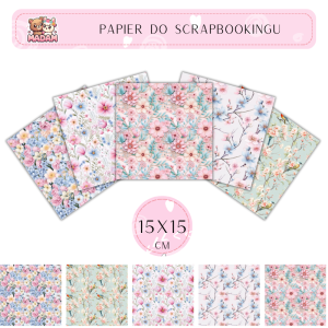 Papier do scrapbookingu Kwiaty 15x15, MaDam
