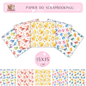 Papier do scrapbookingu Ptaszki 15x15, MaDam