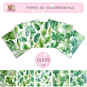 Papier do scrapbookingu Liście Jungle 15x15, MaDam