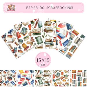 Papier do scrapbookingu Książki 15x15, MaDam