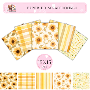 Papier do scrapbookingu Słoneczniki 2 15x15, MaDam