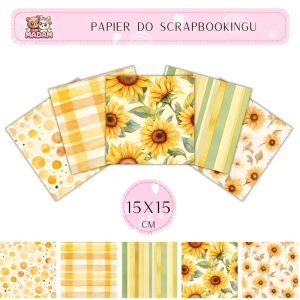 Papier do scrapbookingu Słoneczniki 15x15, MaDam