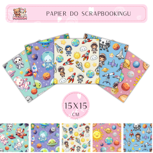 Papier do scrapbookingu Dziecięcy Kosmos 15x15, MaDam