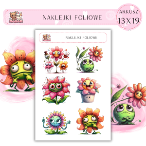 Naklejki foliowe Rośliny 6 sztuk na arkuszu, MaDam