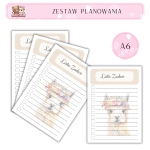 Zestaw Planowania Lama A6 Lista Zadań, MaDam