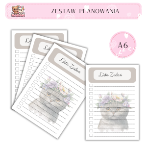 Zestaw Planowania Kot A6 Lista Zadań, MaDam
