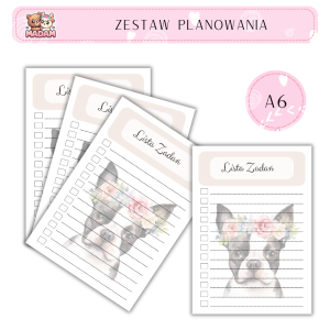 Zestaw Planowania Pies A6 Lista Zadań, MaDam