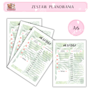 Zestaw Planowania Monstera A6 Moja Lista, MaDam