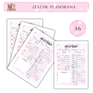Zestaw Planowania Jednorożce A6 Moja Lista, MaDam