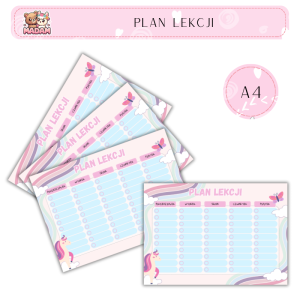 Plan Lekcji Jednorożec A4, MaDam