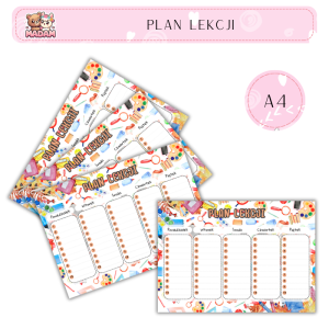 Plan Lekcji Kolorowa Szkoła A4, MaDam