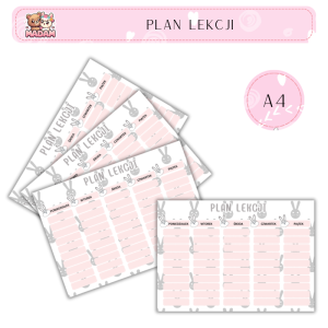Plan Lekcji Królik A4, MaDam