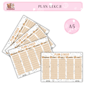 Plan Lekcji Miś A5, MaDam