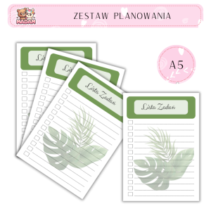 Zestaw Planowania Monstera A5 Lista Zadań, MaDam