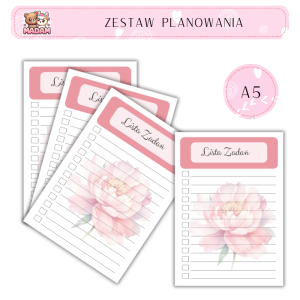 Zestaw Planowania Kwiaty A5 Lista Zadań, MaDam