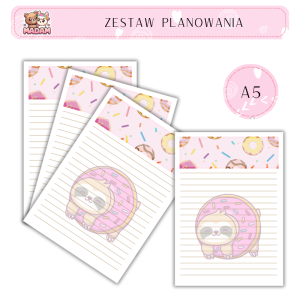 Zestaw Planowania Leniwiec Donut A5, MaDam