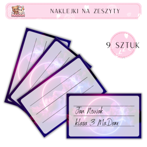 Naklejki do opisywania na zeszyty Neon Play 9 sztuk, MaDam