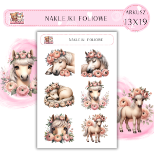 Naklejki foliowe Konie 6 sztuk na arkuszu, MaDam