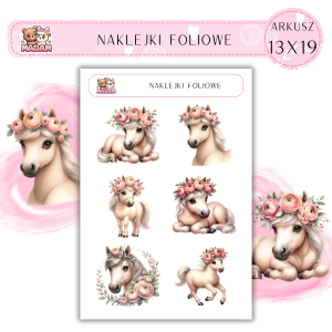 Naklejki foliowe Konie 6 sztuk na arkuszu, MaDam